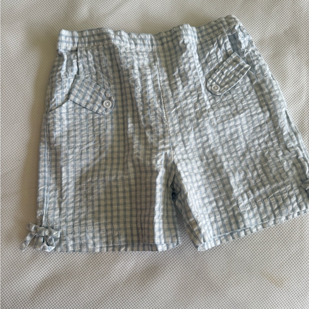 Blue and White Checkered Shorts